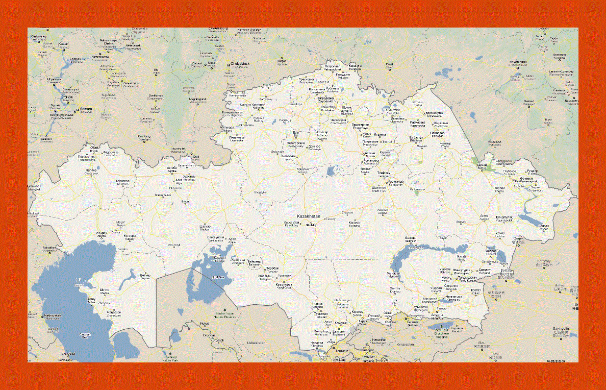 Road map of Kazakhstan