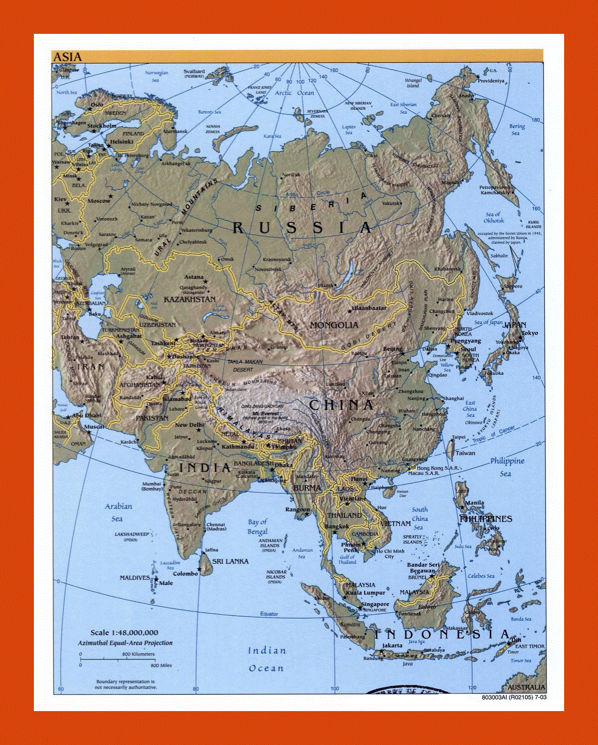 Political map of Asia - 2003