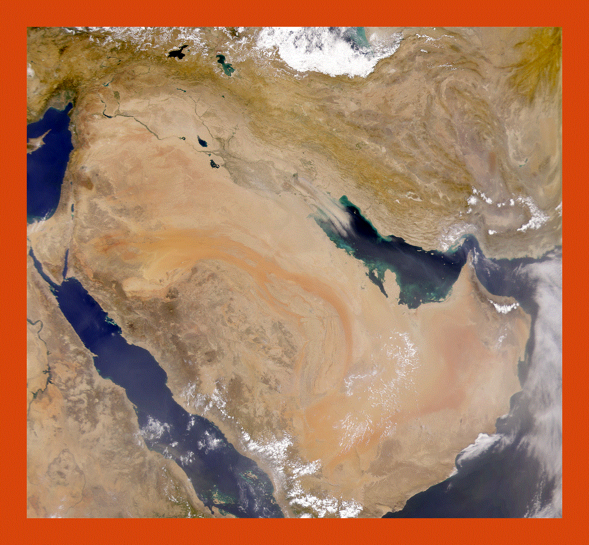 Satellite map of Saudi Arabia