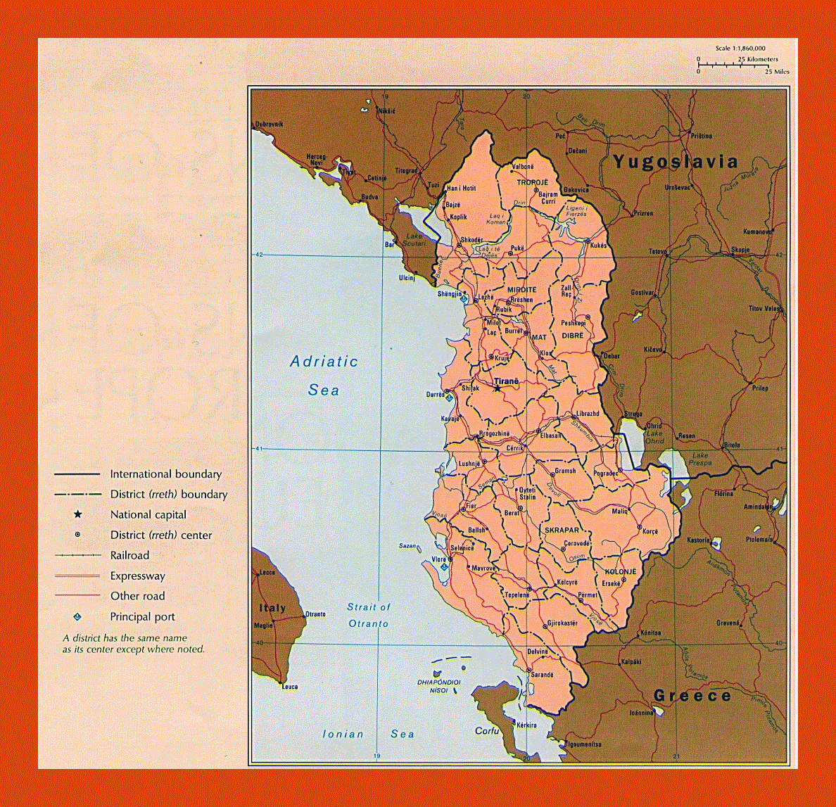 Political and administrative map of Albania