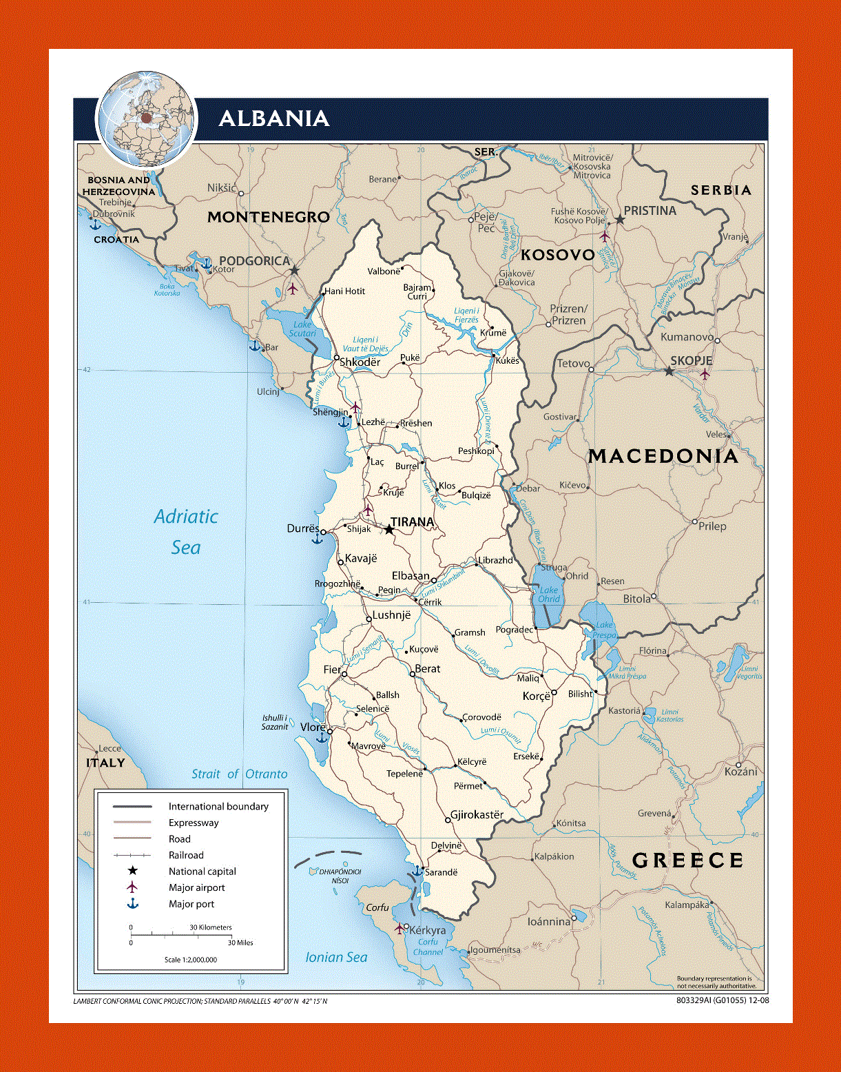 Political map of Albania - 2008