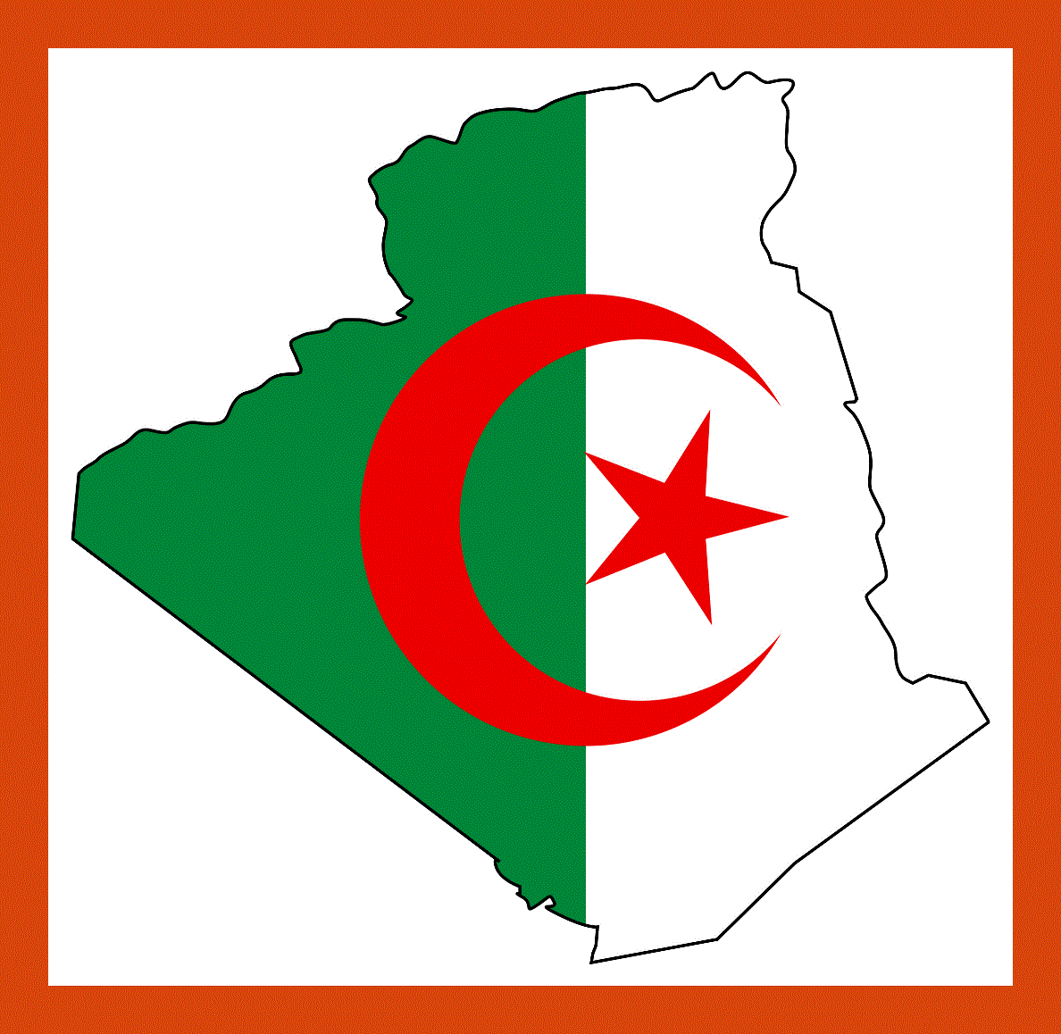 Flag map of Algeria