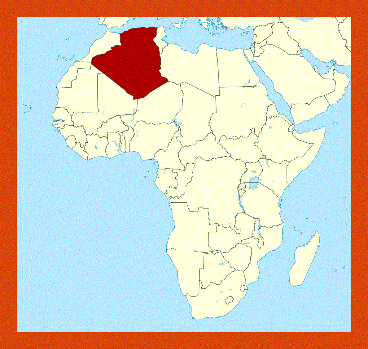 Location map of Algeria