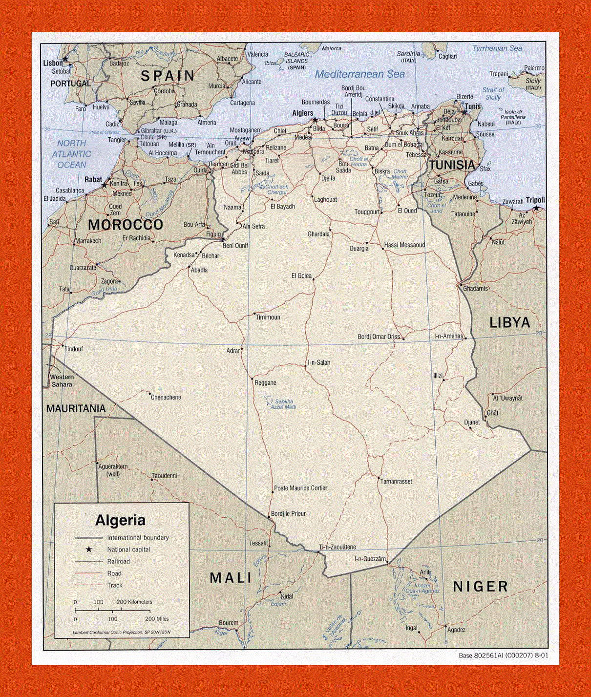 Political map of Algeria - 2001