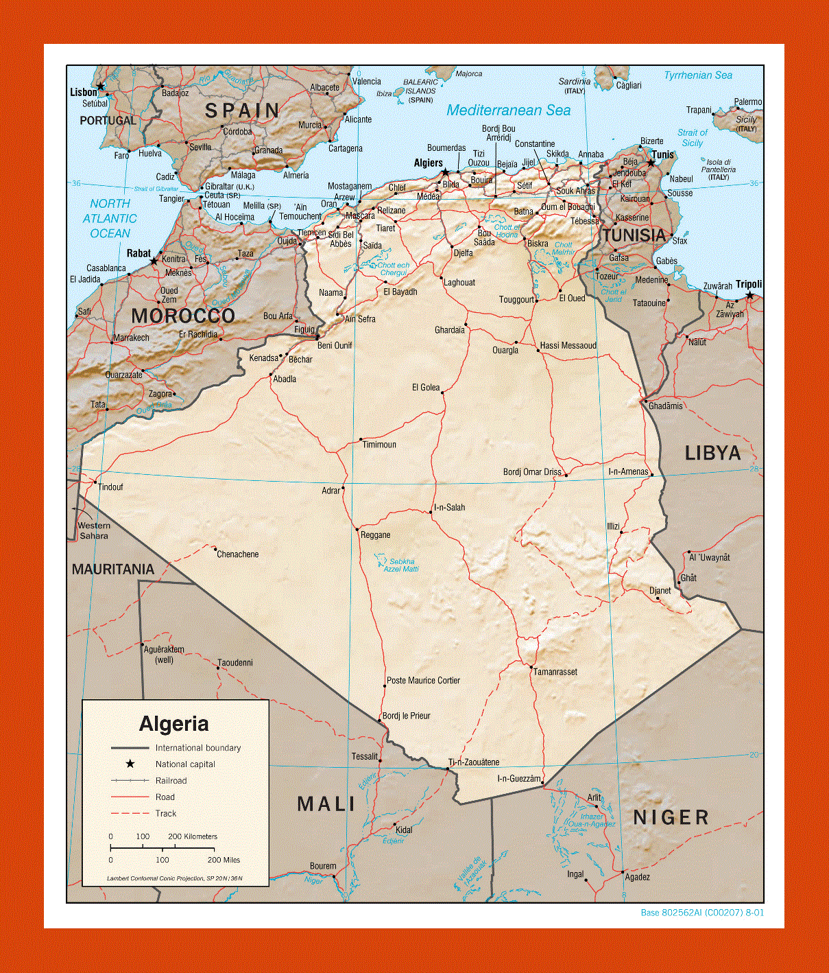 Political map of Algeria - 2001