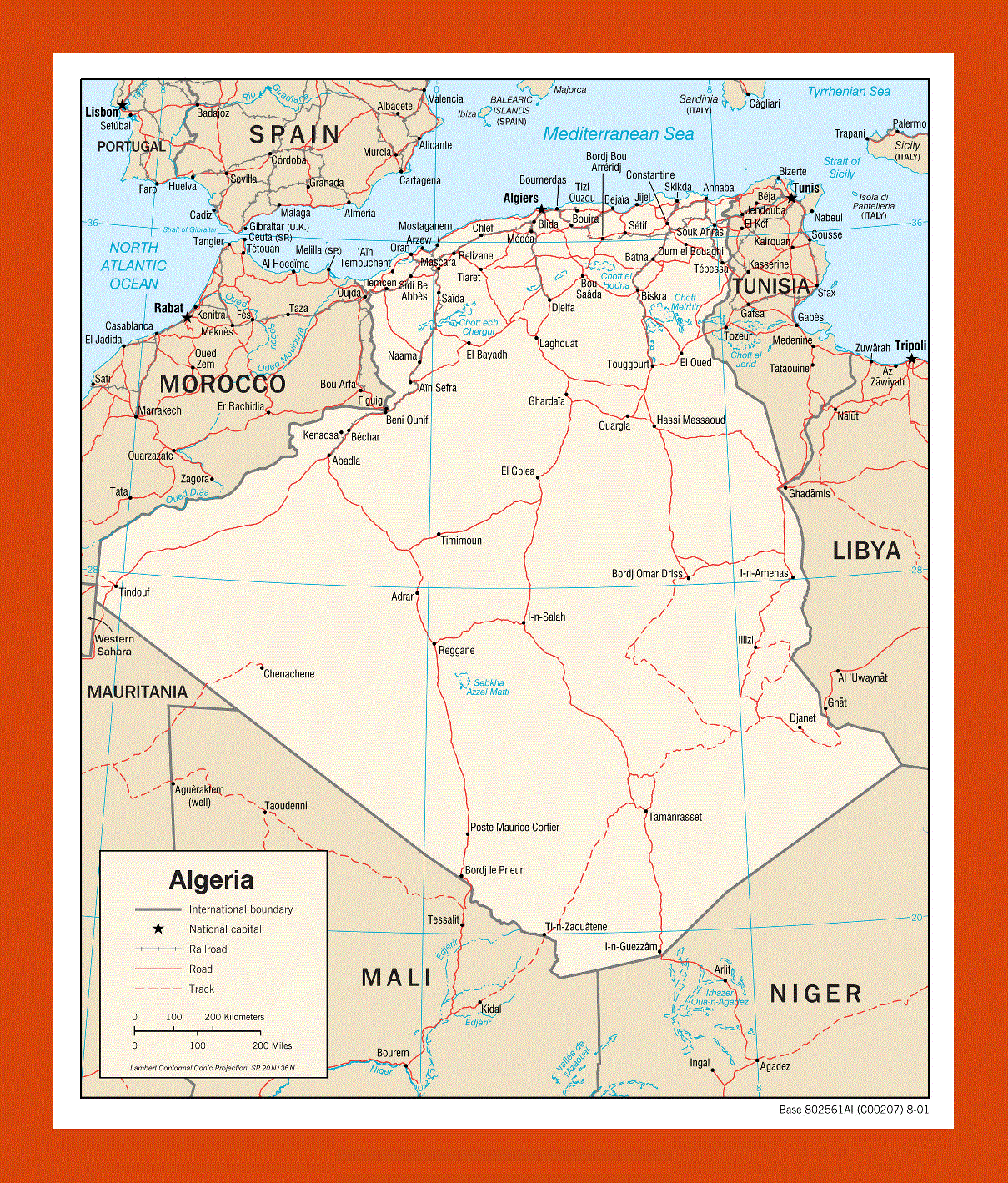 Political map of Algeria - 2001