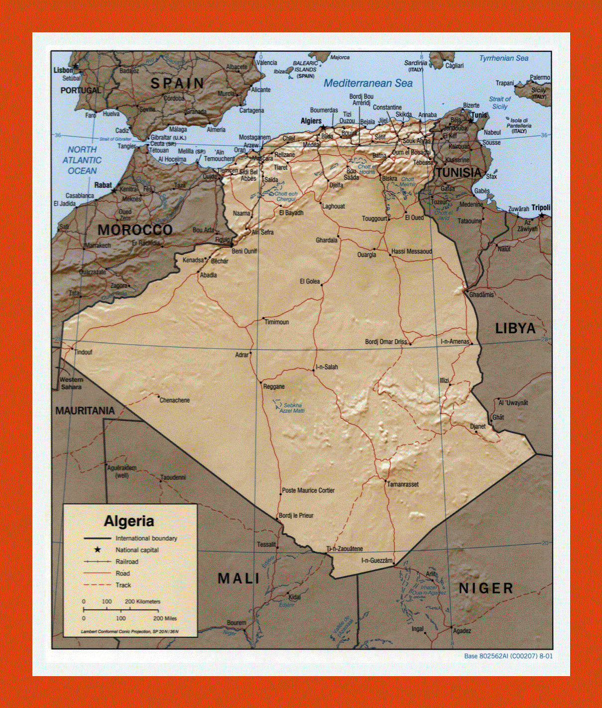 Political map of Algeria - 2001