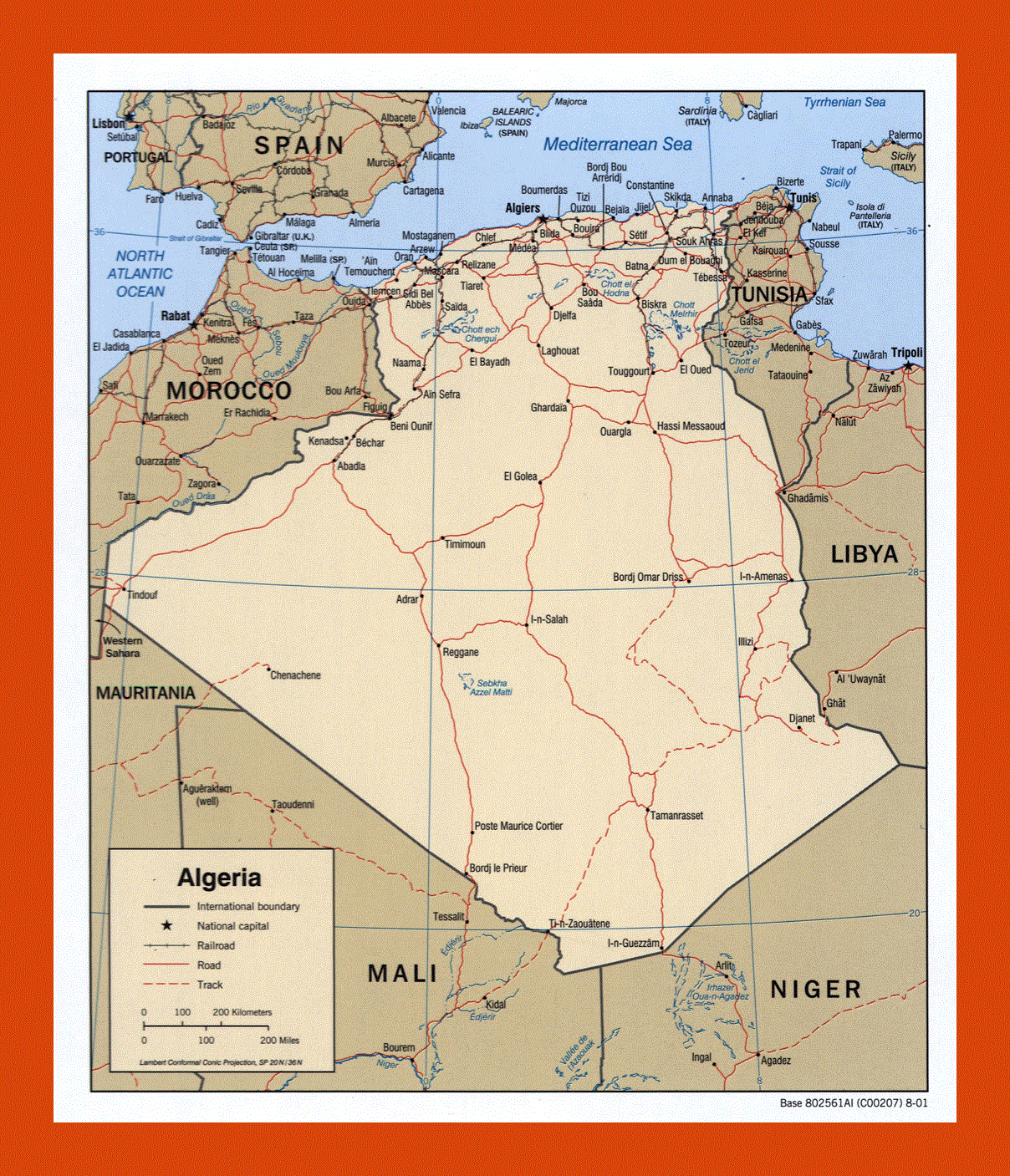 Political map of Algeria - 2001