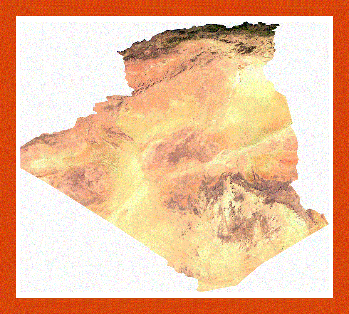 Satellite map of Algeria