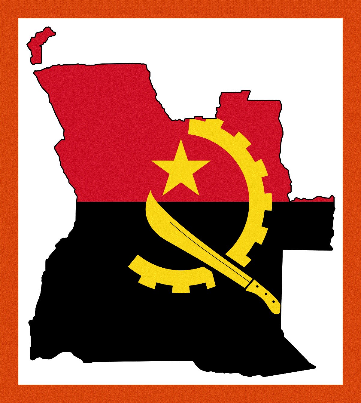Flag map of Angola