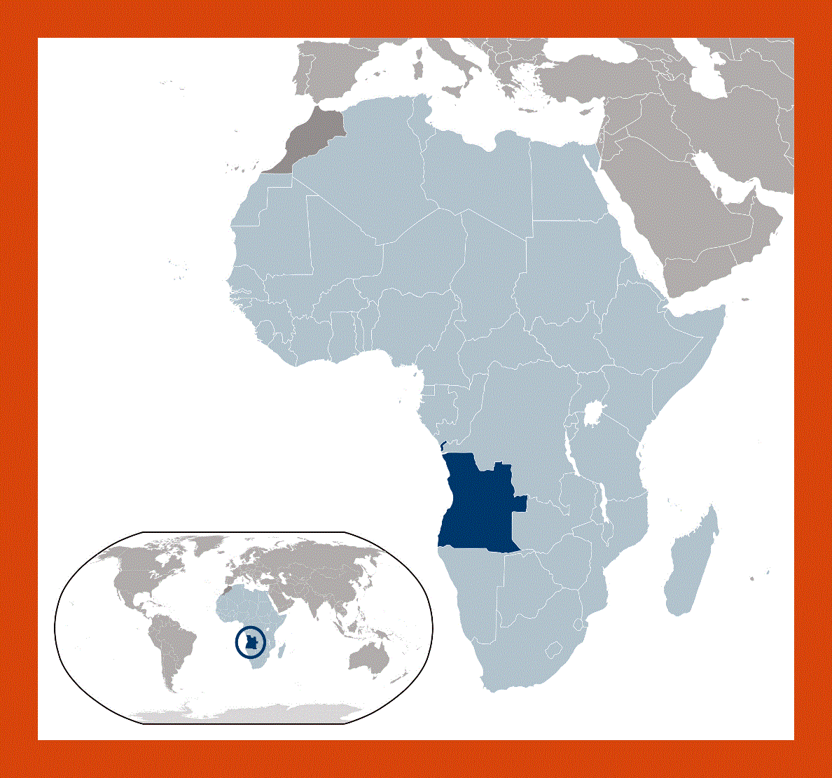 Location map of Angola