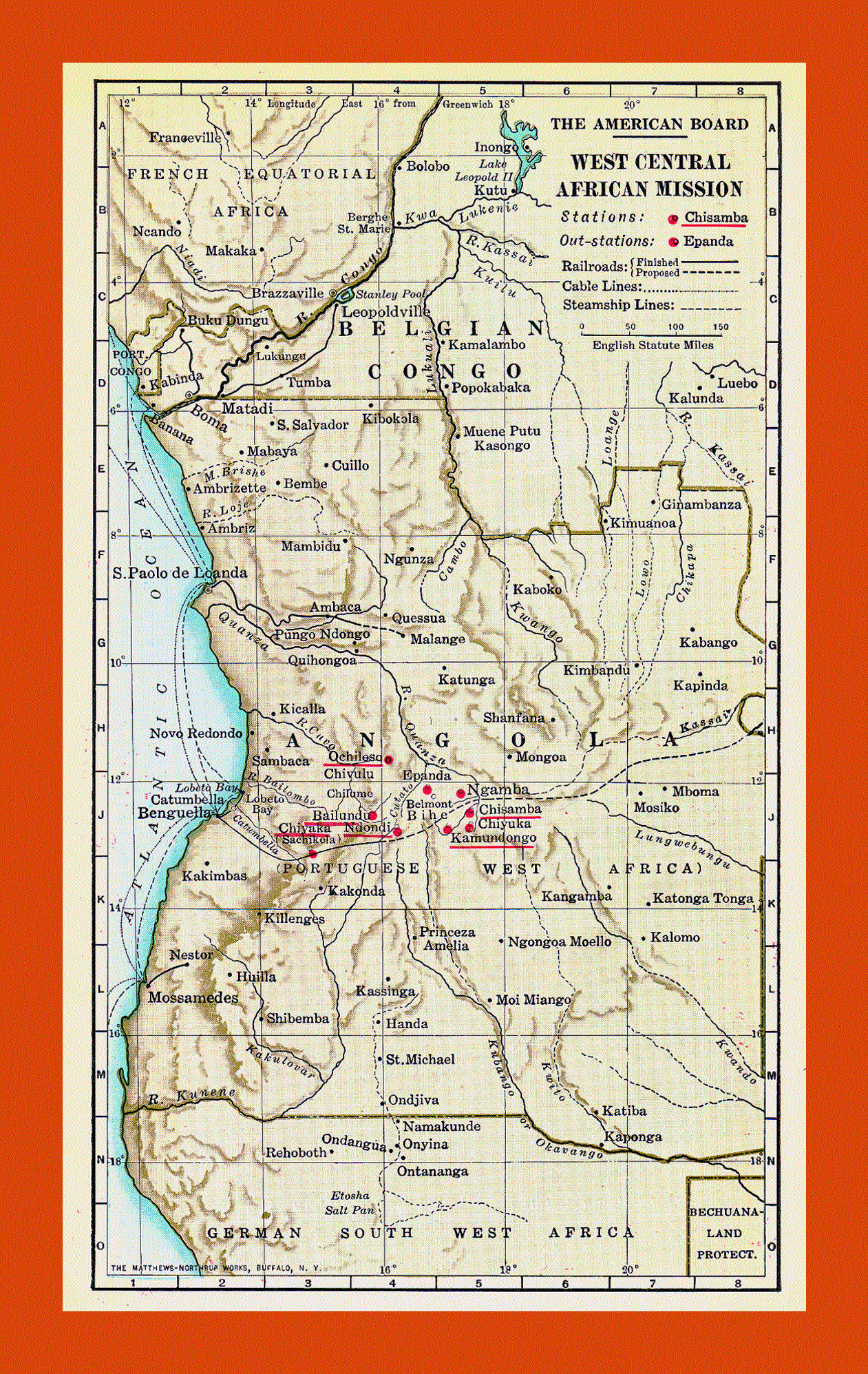 Old map of Angola