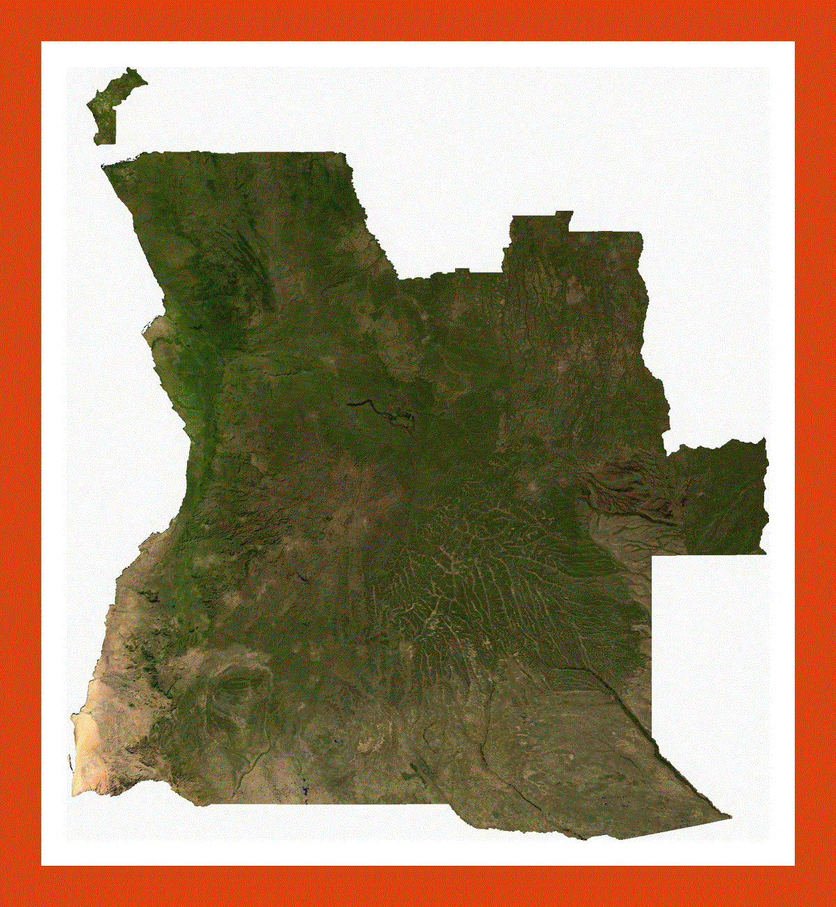 Satellite map of Angola