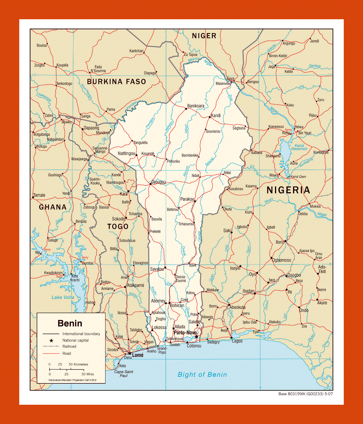 Political map of Benin - 2007