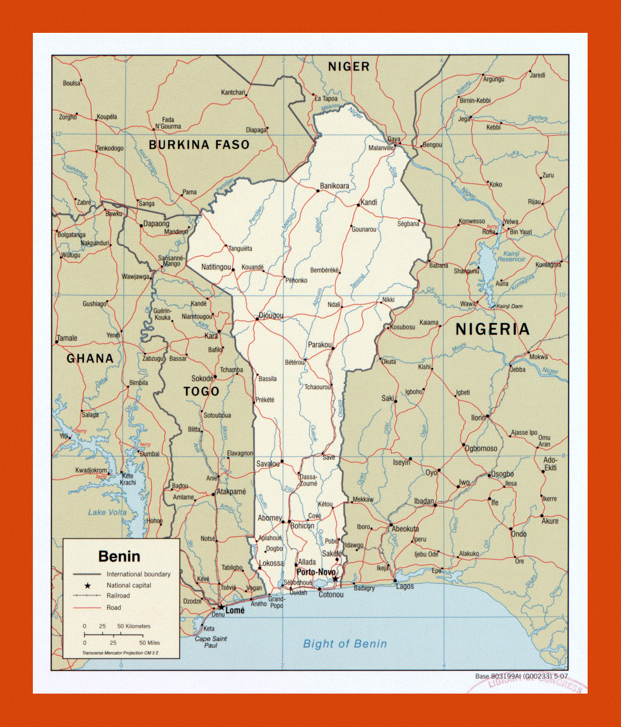 Political map of Benin - 2007