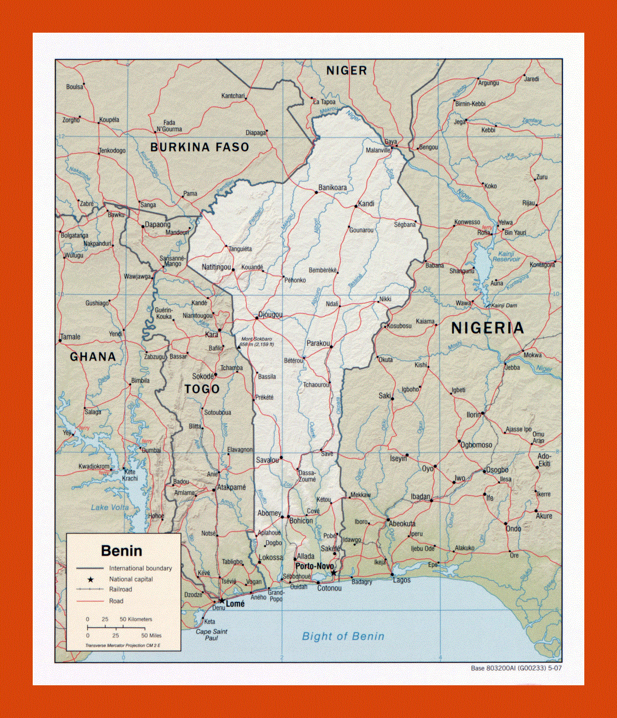 Political map of Benin - 2007