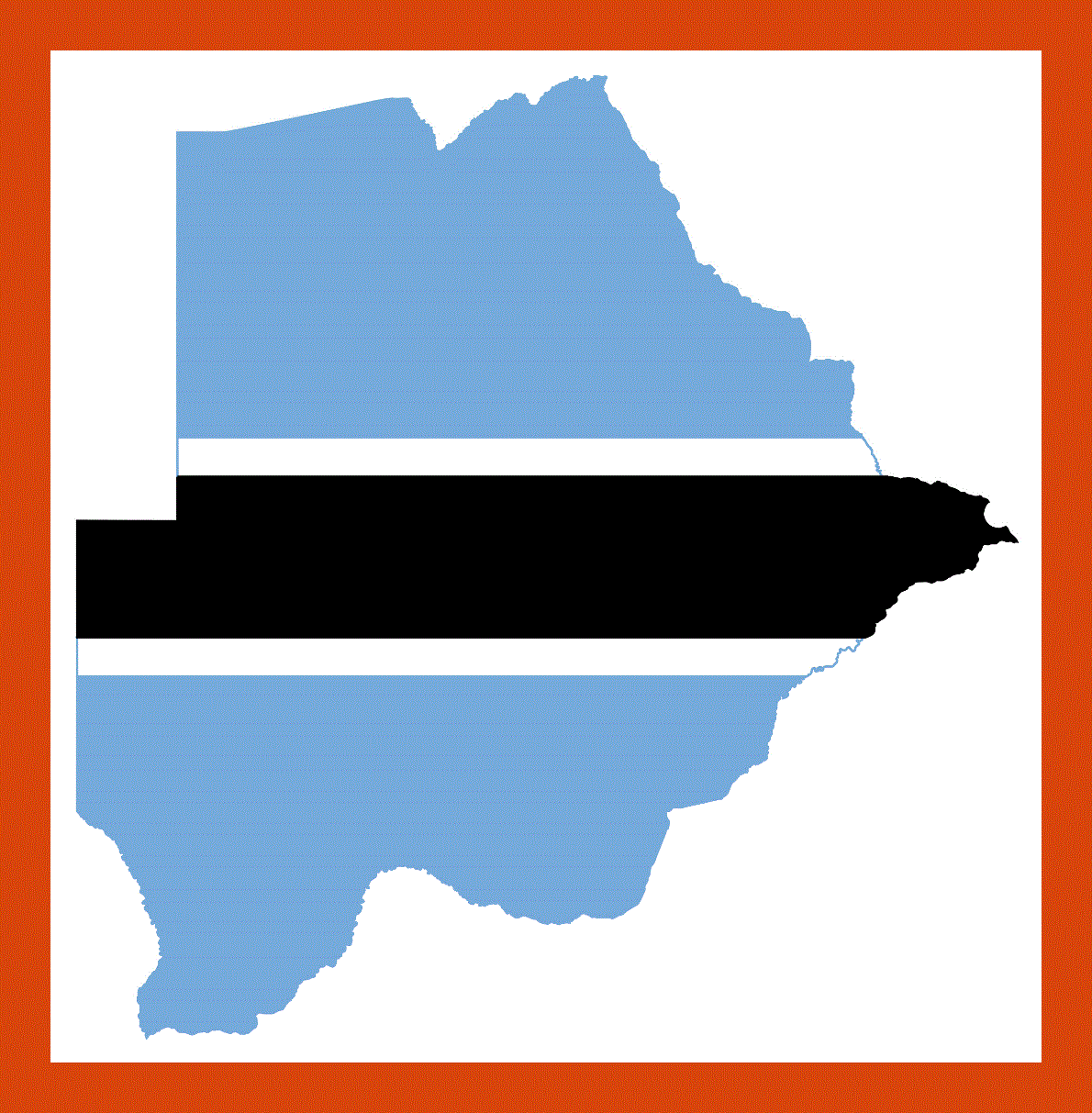Flag map of Botswana