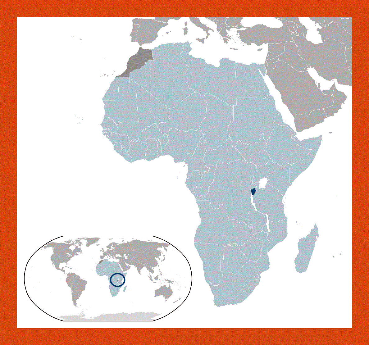 Location map of Burundi
