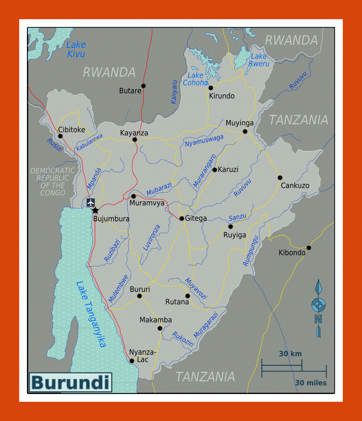 Map of Burundi