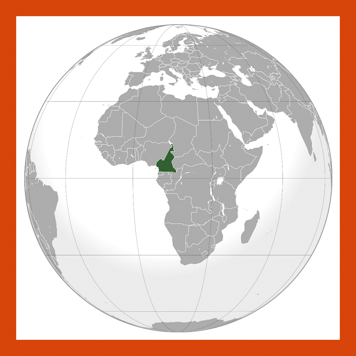 Location map of Cameroon in Africa