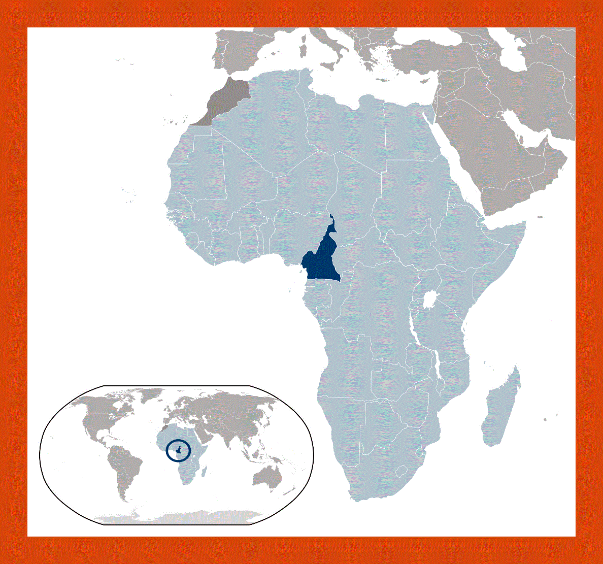 Location map of Cameroon