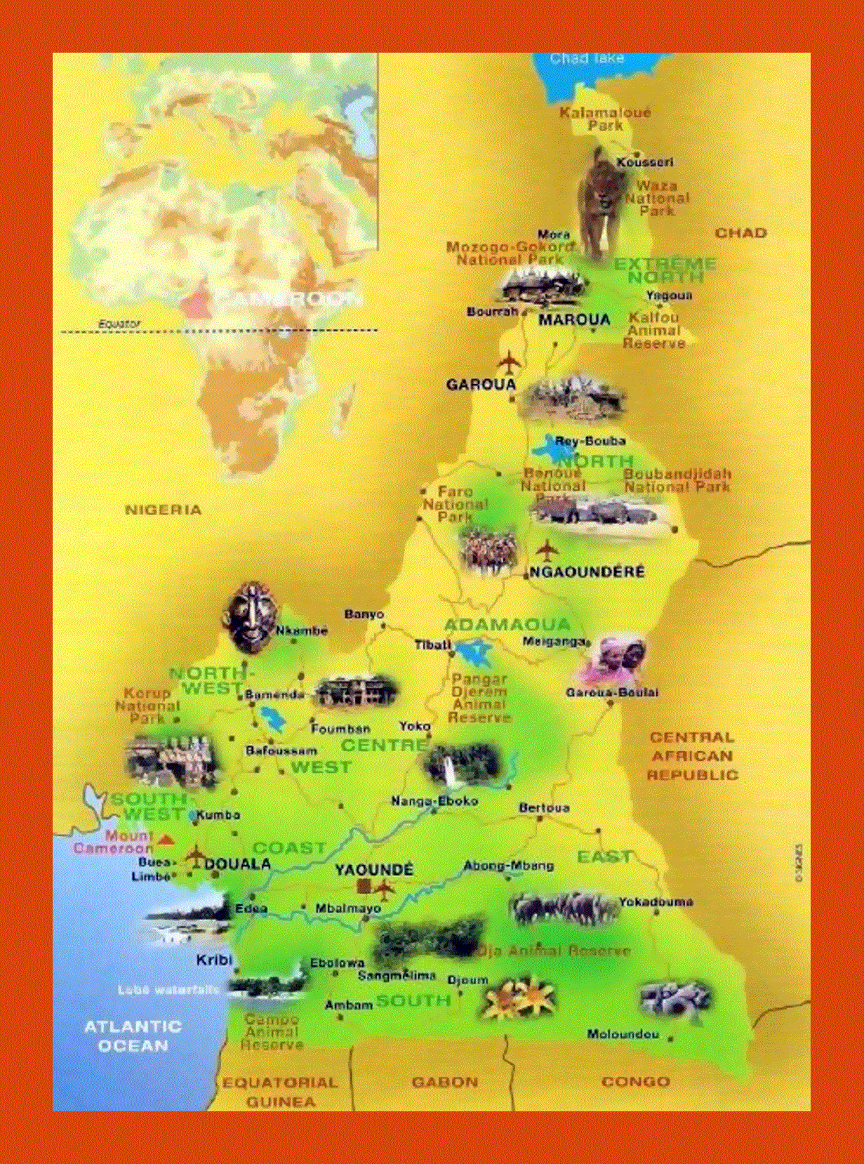 Tourist map of Cameroon