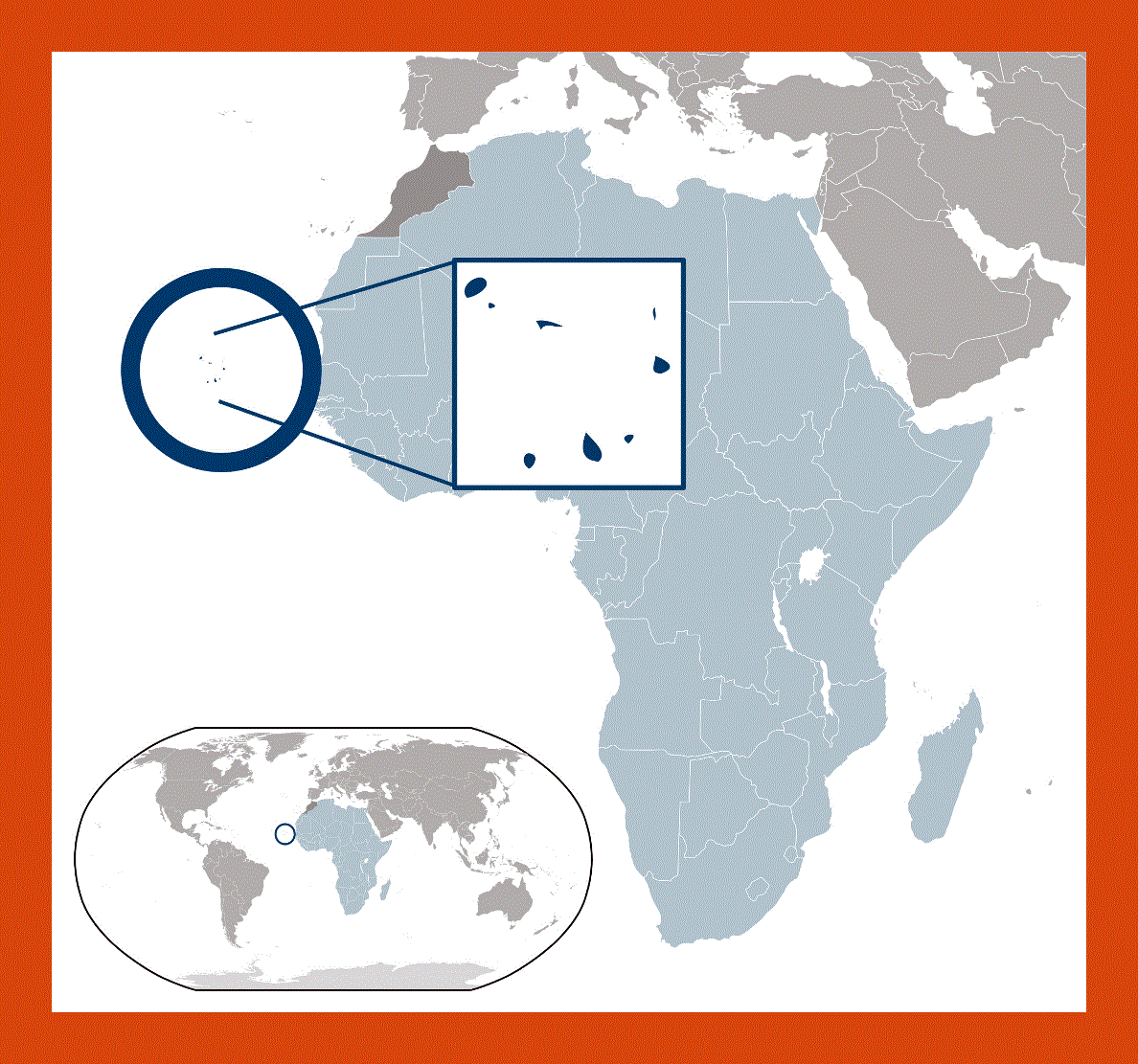 Location map of Cape Verde