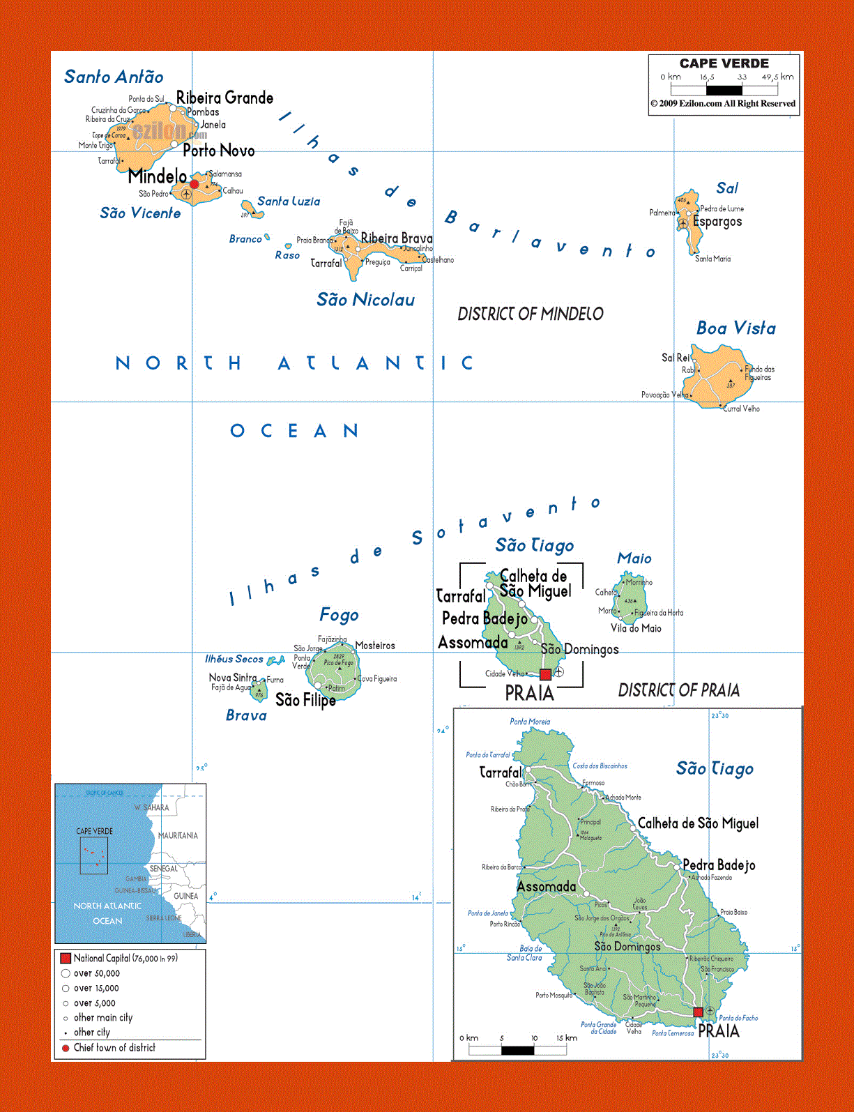 Political and administrative map of Cape Verde