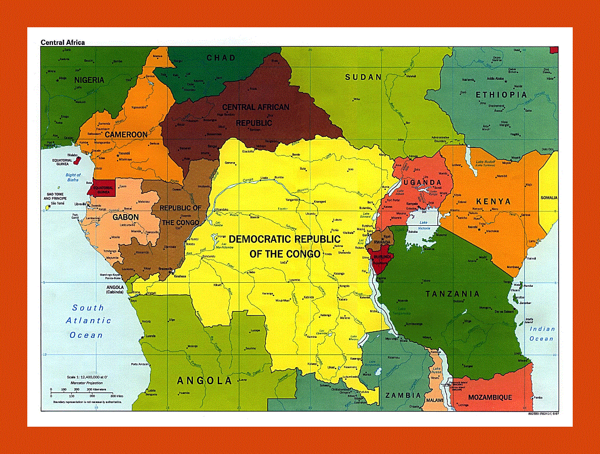 Political map of Central Africa - 1997