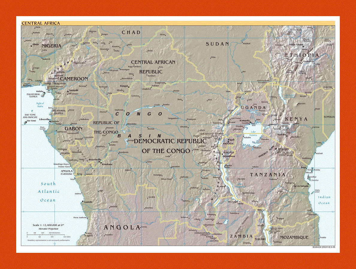 Political map of Central Africa - 1999