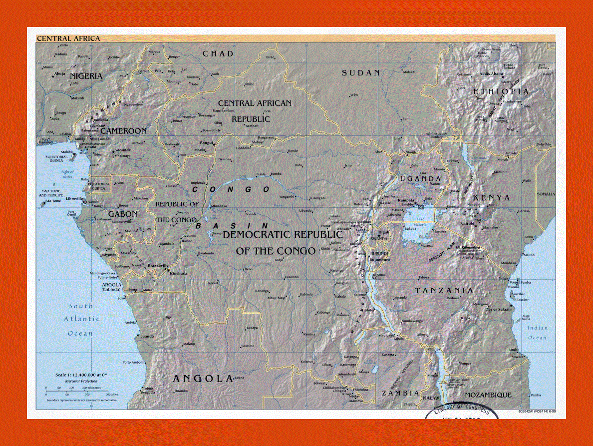 Political map of Central Africa - 1999