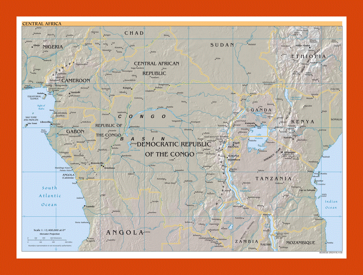 Political map of Central Africa - 2000