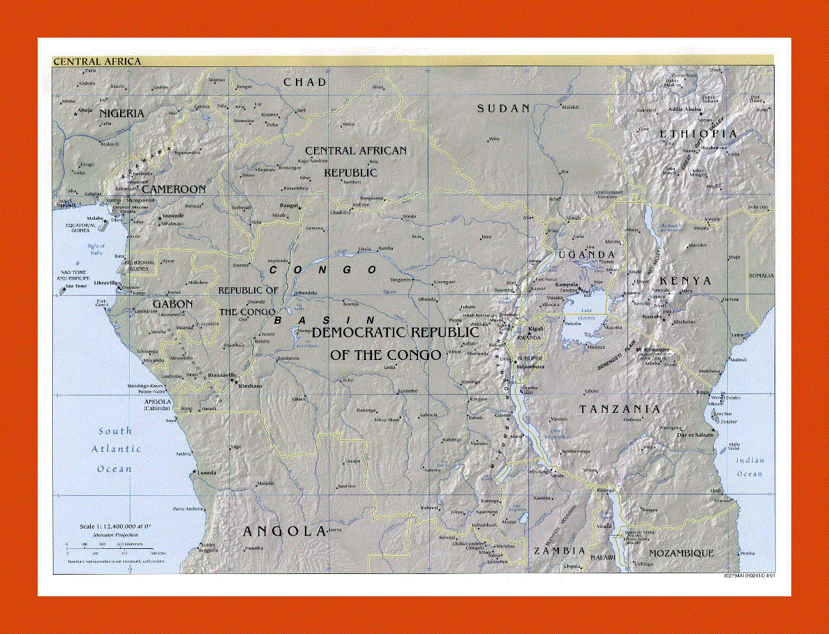 Political map of Central Africa - 2001