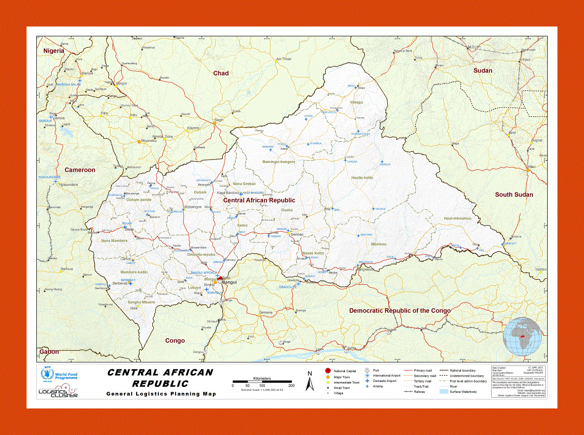 Map of Central African Republic