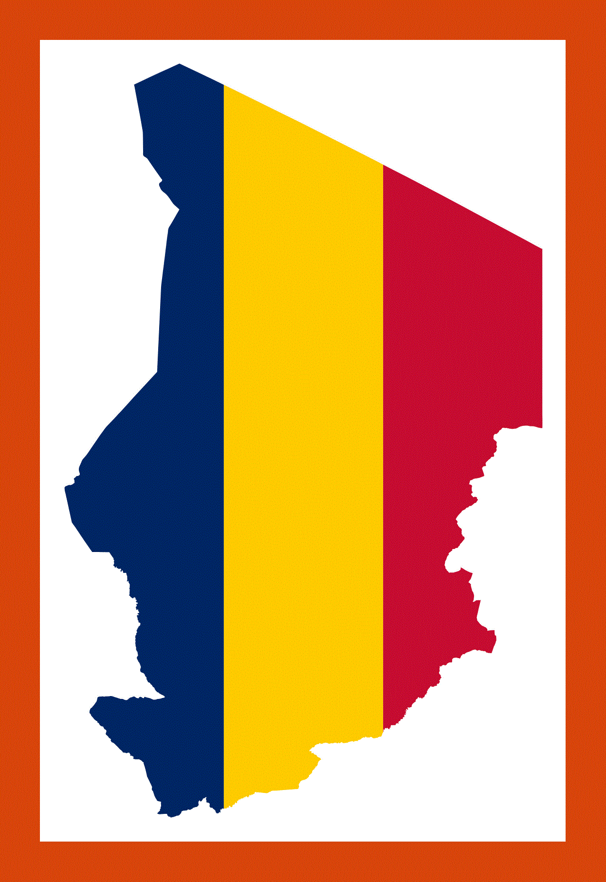 Flag map of Chad
