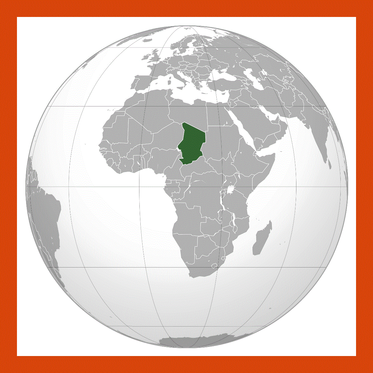 Location map of Chad in the World