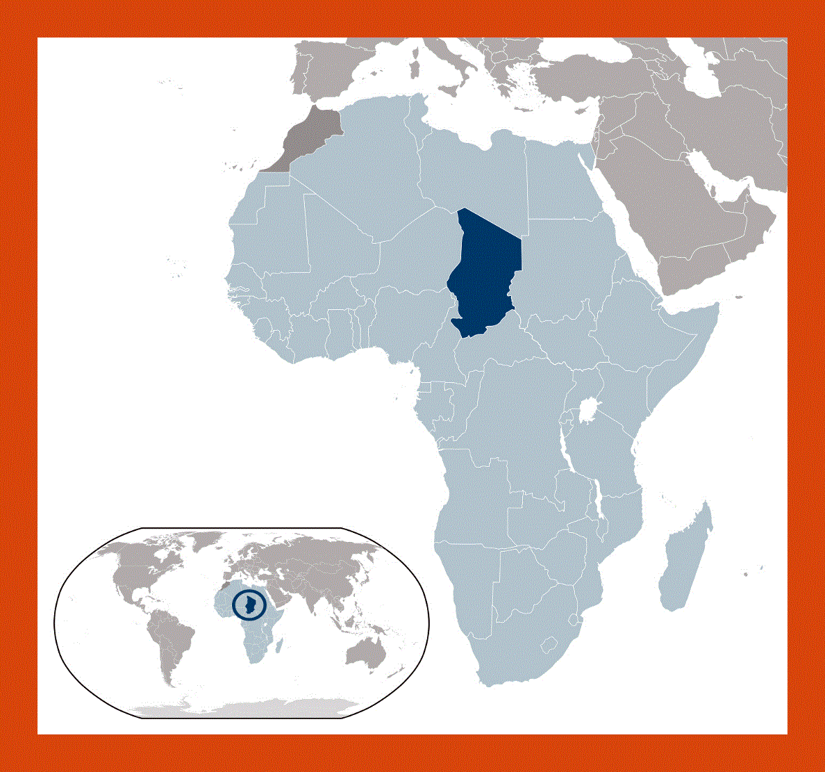 Location map of Chad