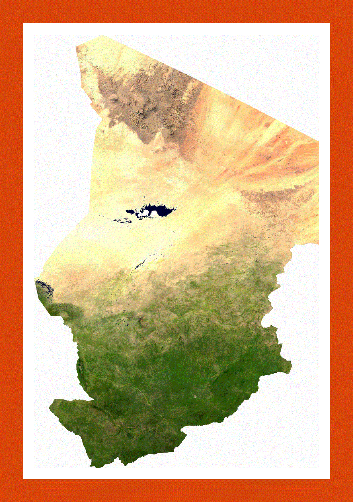 Satellite map of Chad