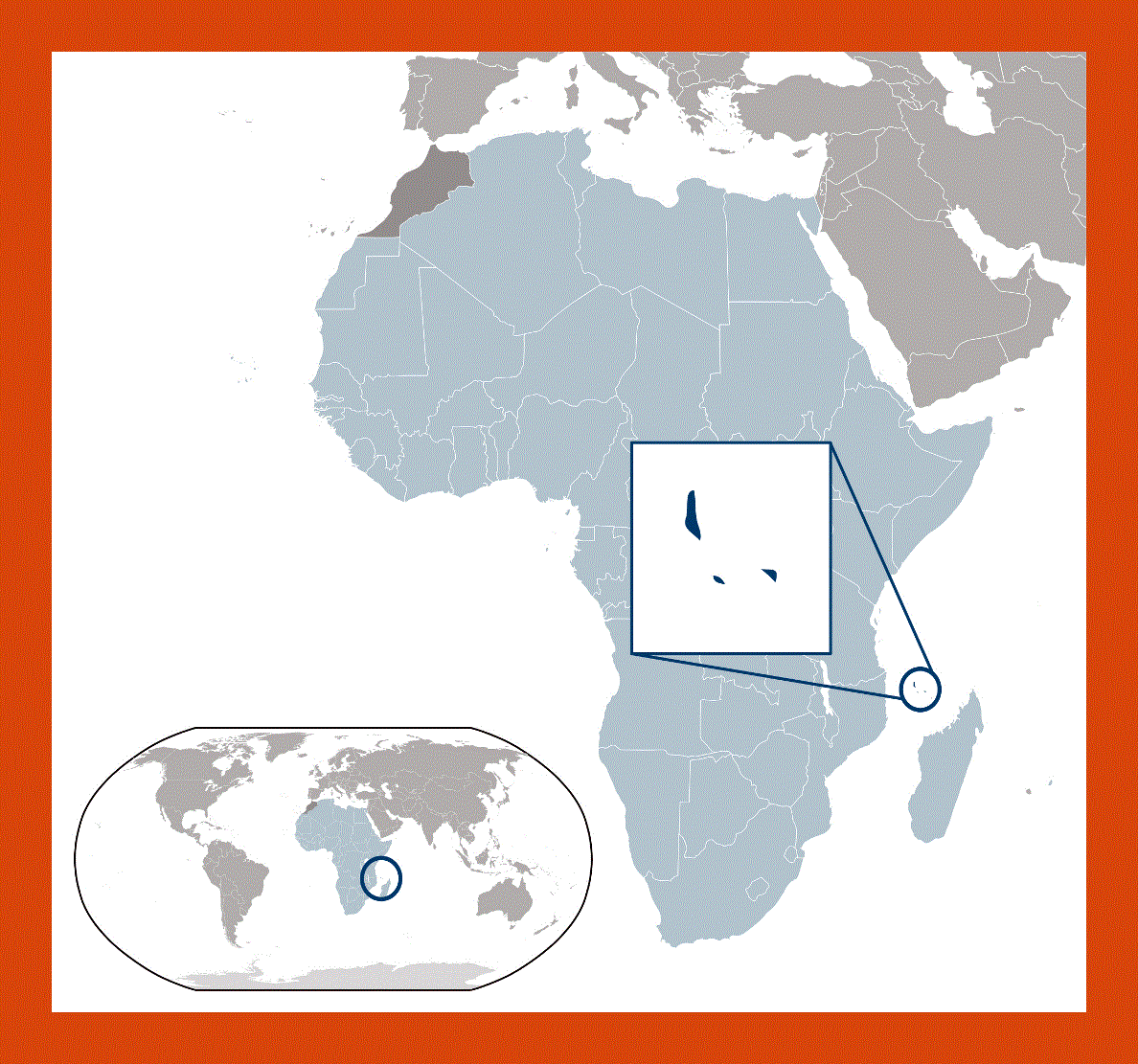 Location map of Comoros
