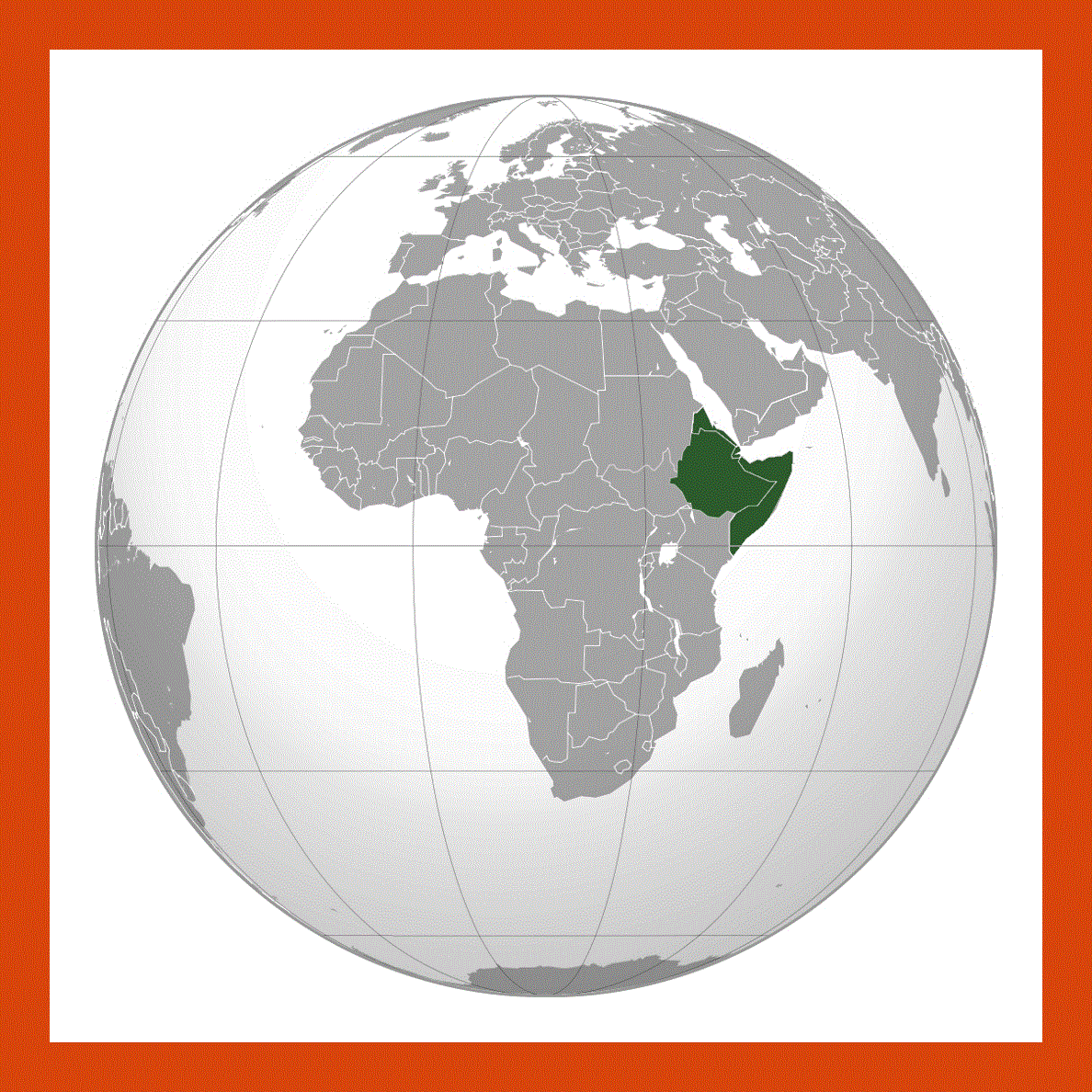 Location map of Horn of Africa