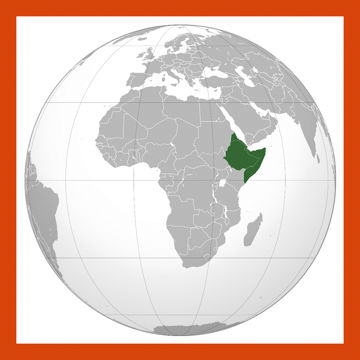 Location map of Horn of Africa