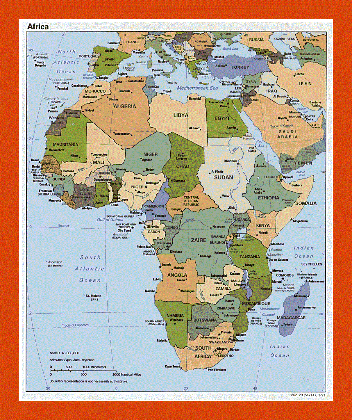 Political map of Africa - 1993