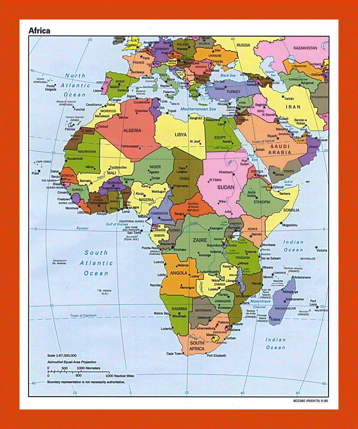 Political map of Africa - 1995