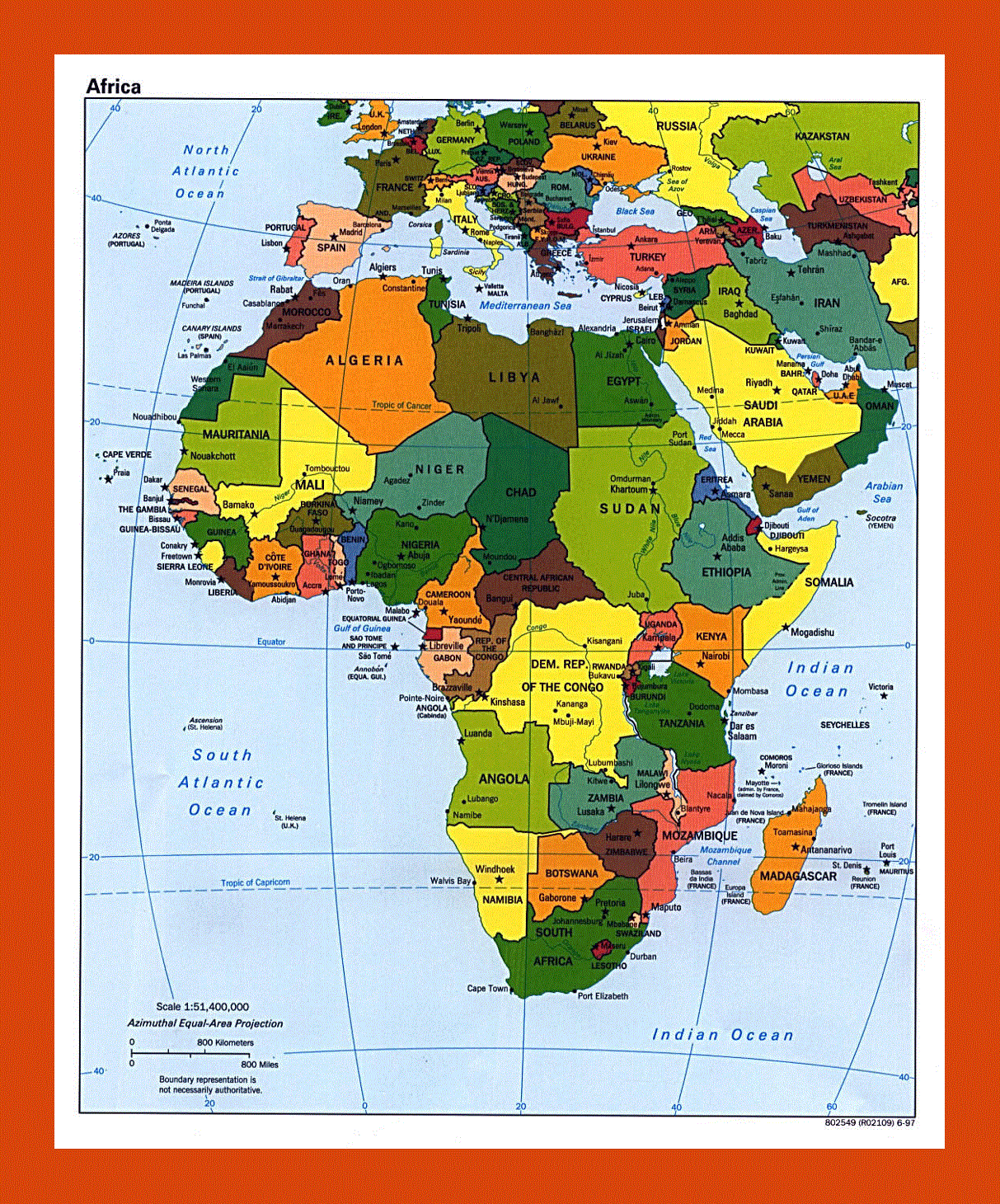 Political map of Africa - 1997