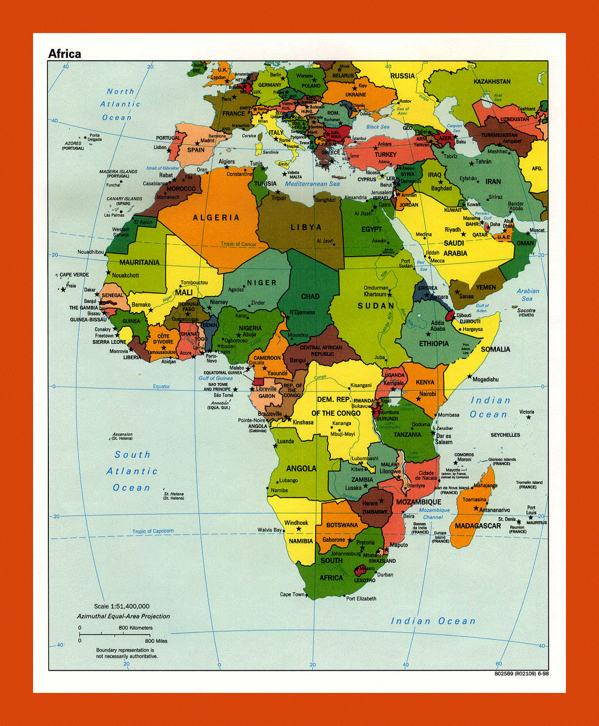 Political map of Africa - 1998
