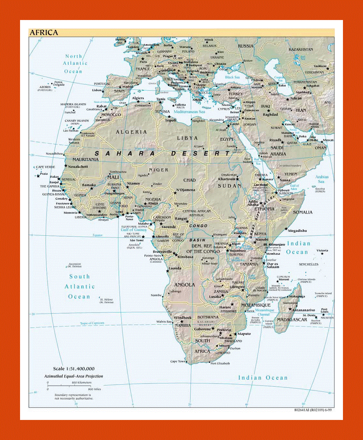 Political map of Africa - 1999