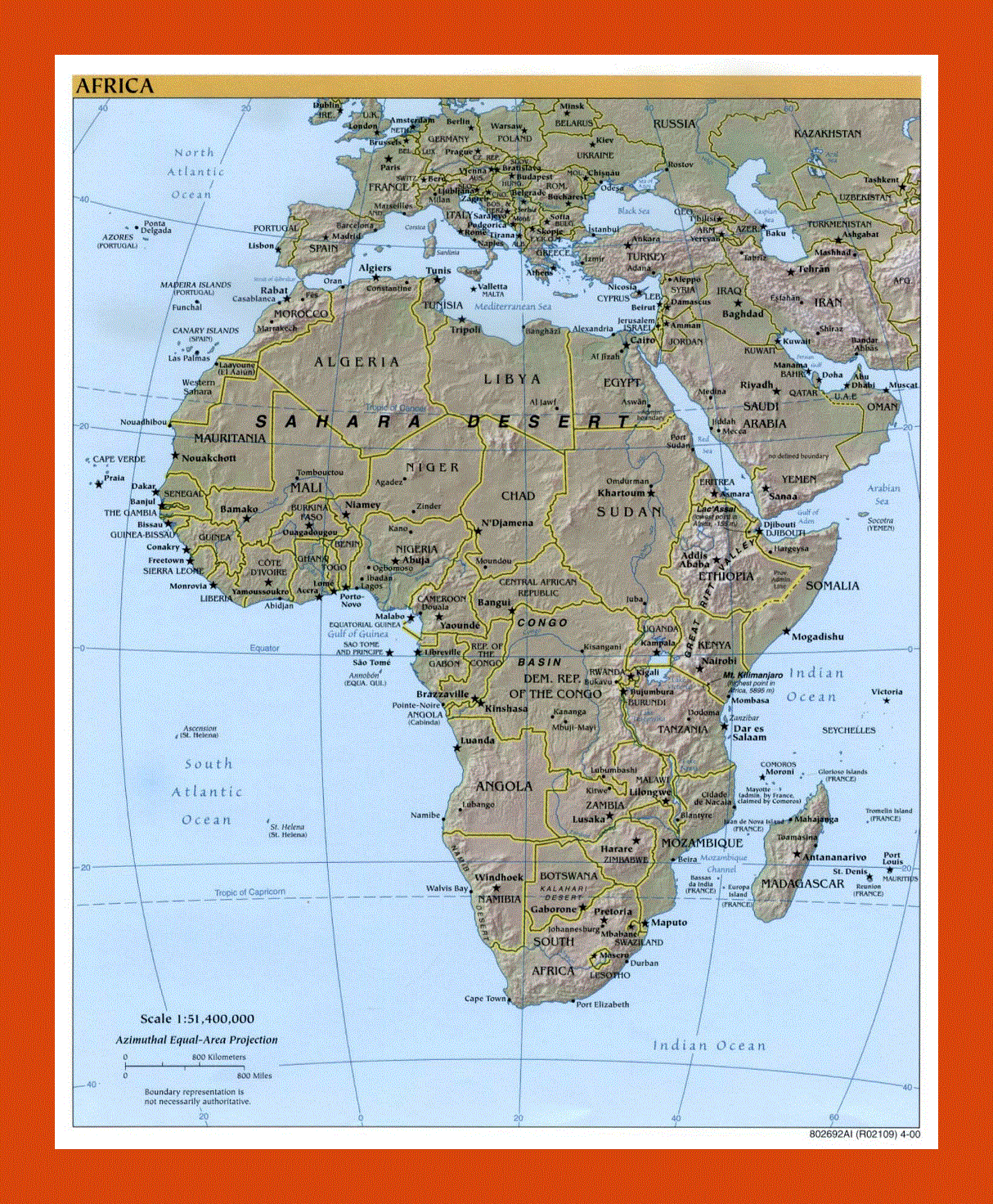 Political map of Africa - 2000