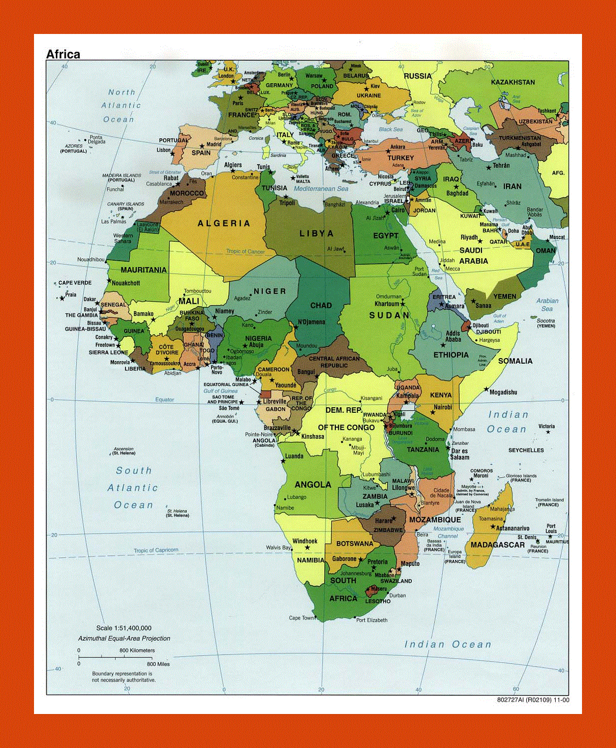 Political map of Africa - 2000