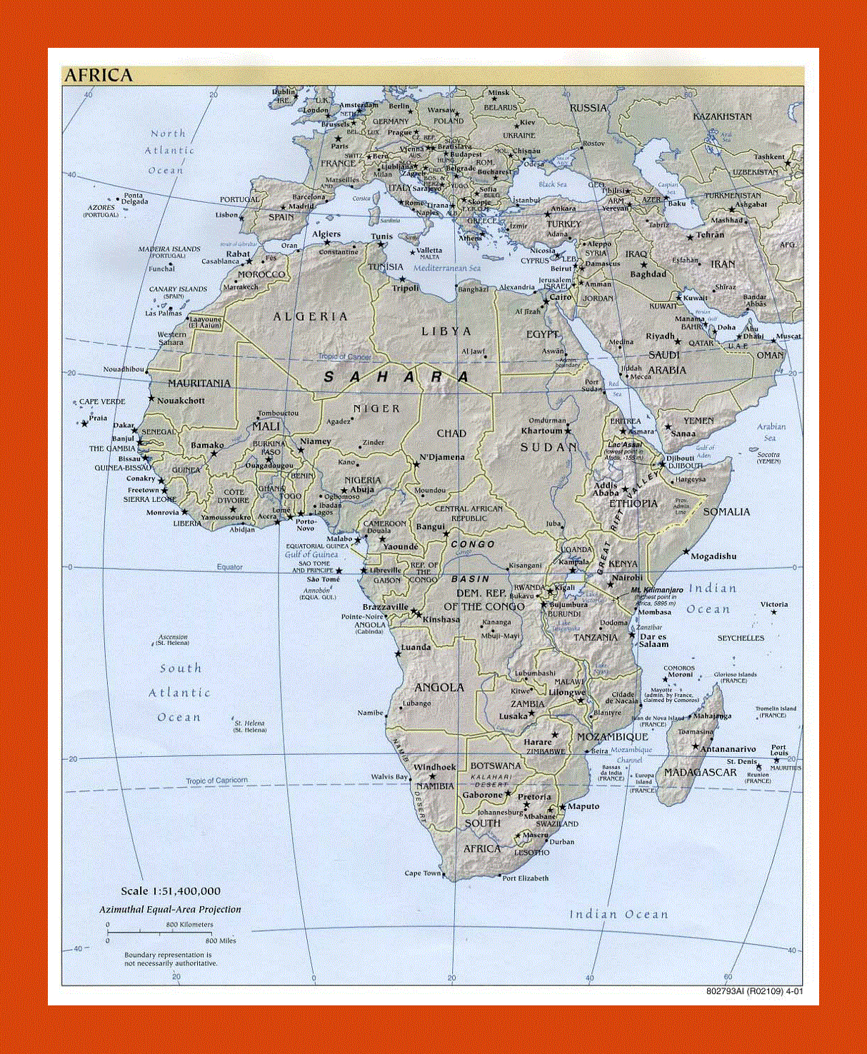 Political map of Africa - 2001