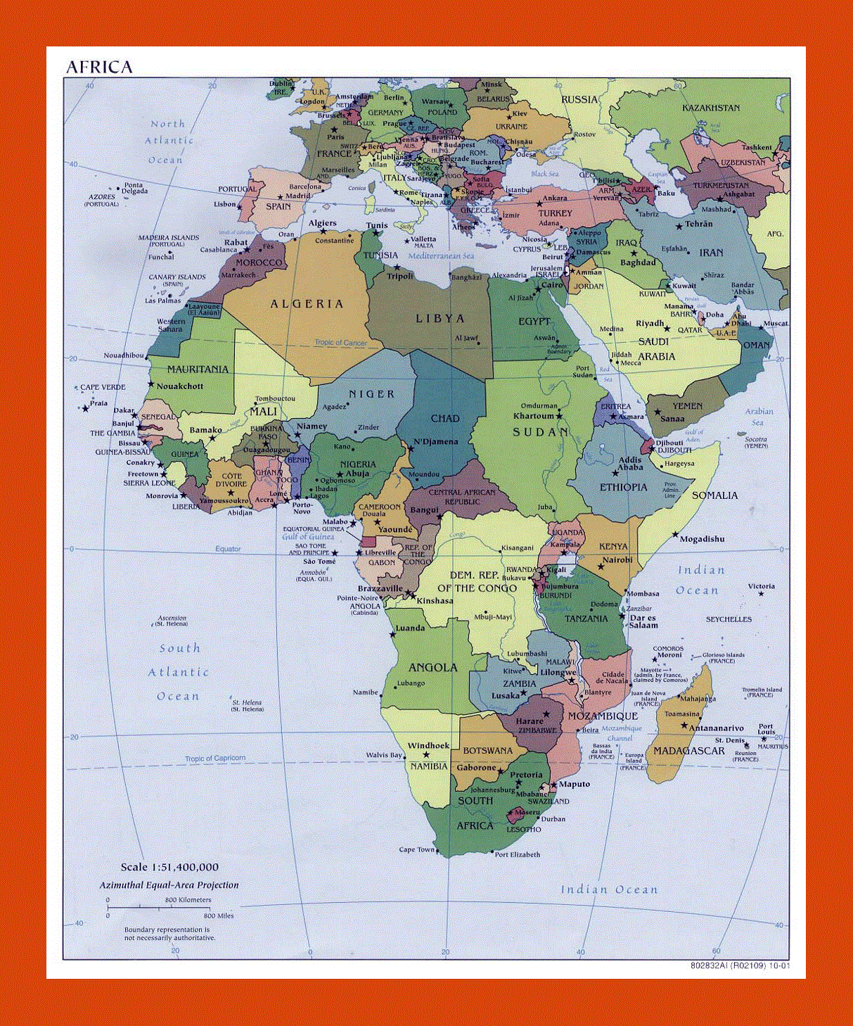 Political map of Africa - 2001